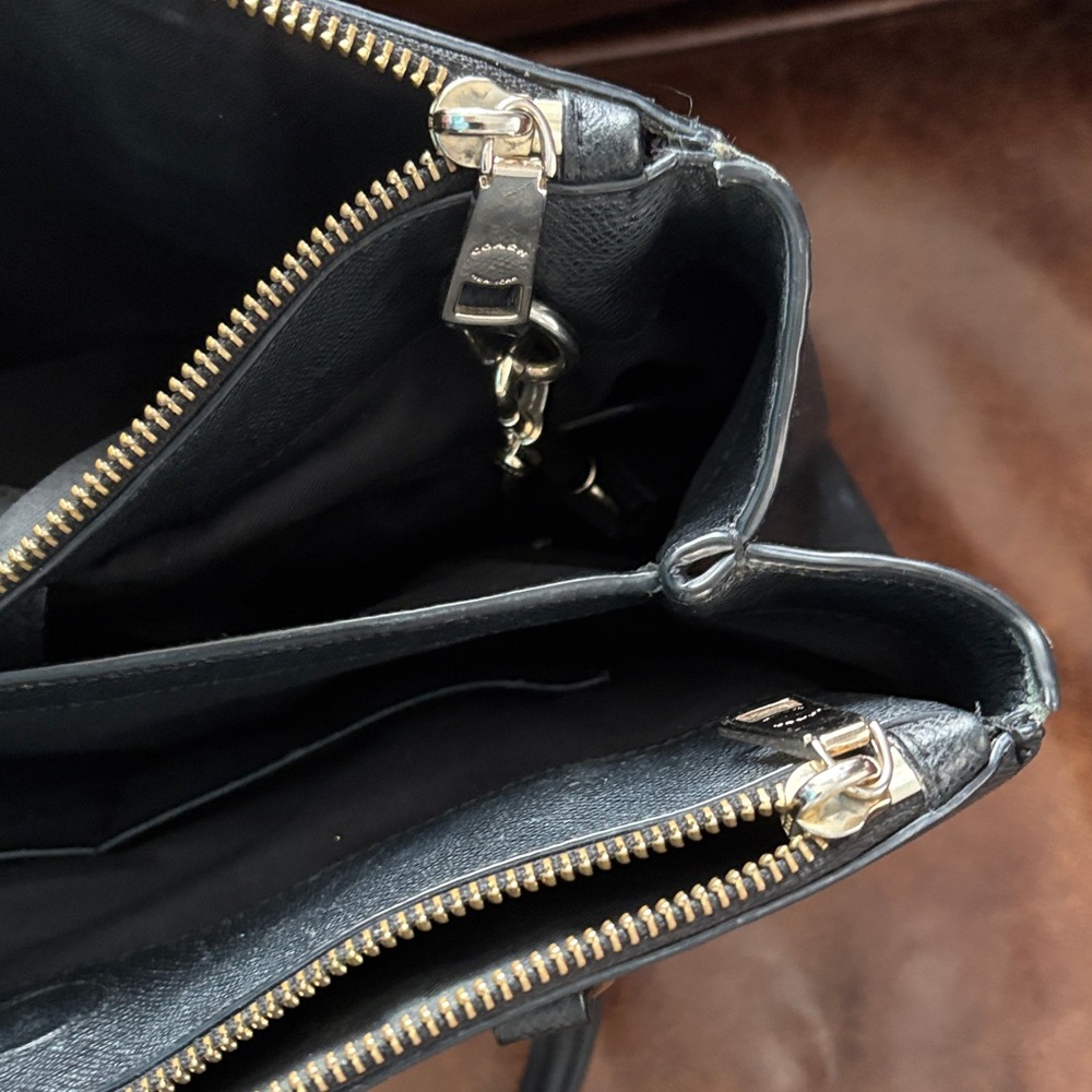 Coach Midnight Black Leather Tote - Picture 7 of 7